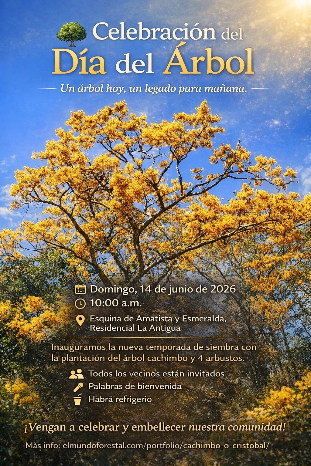 Afiche anunciando la actividad para el Día Nacional del Árbol